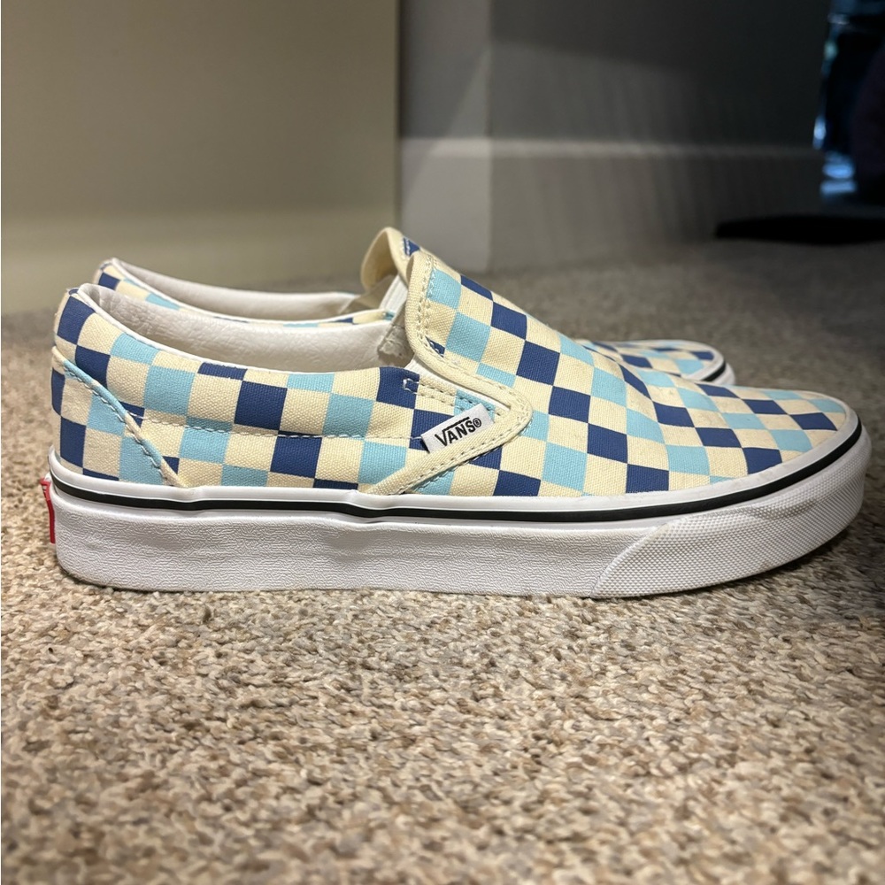 Blue Checkered Vans (Like New!)